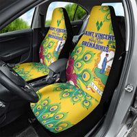 Saint Vincent and the Grenadines Car Seat Cover Stylized Peacock Feather Royal