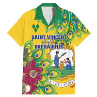 Personalized Saint Vincent and the Grenadines Family Matching Mermaid Dress and Hawaiian Shirt Stylized Peacock Feather Royal