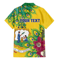 Personalized Saint Vincent and the Grenadines Family Matching Mermaid Dress and Hawaiian Shirt Stylized Peacock Feather Royal
