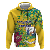 Personalized Saint Vincent and the Grenadines Hoodie Stylized Peacock Feather Royal