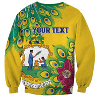 Personalized Saint Vincent and the Grenadines Sweatshirt Stylized Peacock Feather Royal - Wonder Print Shop
