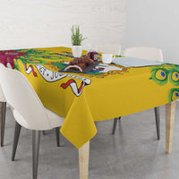 Saint Vincent and the Grenadines Tablecloth Stylized Peacock Feather Royal - Wonder Print Shop