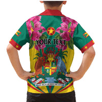 Personalized Carriacou and Petite Martinique Family Matching Mermaid Dress and Hawaiian Shirt Bougainvillea Flowers