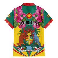 Personalized Carriacou and Petite Martinique Family Matching Mermaid Dress and Hawaiian Shirt Bougainvillea Flowers