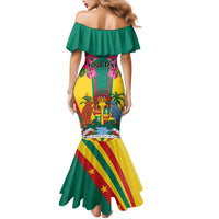 Personalized Carriacou and Petite Martinique Family Matching Mermaid Dress and Hawaiian Shirt Bougainvillea Flowers