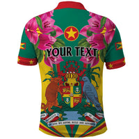 Personalized Carriacou and Petite Martinique Polo Shirt Bougainvillea Flowers
