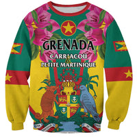 Personalized Carriacou and Petite Martinique Sweatshirt Bougainvillea Flowers - Wonder Print Shop