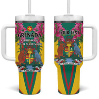 Personalized Carriacou and Petite Martinique Tumbler With Handle Bougainvillea Flowers - Wonder Print Shop