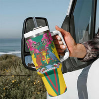 Personalized Carriacou and Petite Martinique Tumbler With Handle Bougainvillea Flowers - Wonder Print Shop
