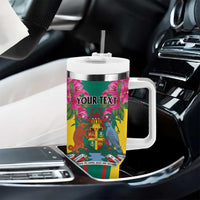 Personalized Carriacou and Petite Martinique Tumbler With Handle Bougainvillea Flowers - Wonder Print Shop