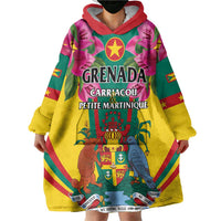 Personalized Carriacou and Petite Martinique Wearable Blanket Hoodie Bougainvillea Flowers - Wonder Print Shop