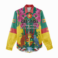 Personalized Carriacou and Petite Martinique Women Casual Shirt Bougainvillea Flowers - Wonder Print Shop