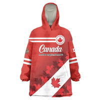 Personalised Canada Maple Leaf Wearable Blanket Hoodie A mari usque ad mare - Wonder Print Shop