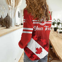 Personalised Canada Maple Leaf Women Casual Shirt A mari usque ad mare - Wonder Print Shop