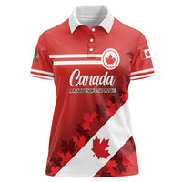 Personalised Canada Maple Leaf Women Polo Shirt A mari usque ad mare - Wonder Print Shop