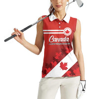Personalised Canada Maple Leaf Women Sleeveless Polo Shirt A mari usque ad mare - Wonder Print Shop