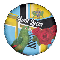 Saint Lucia Spare Tire Cover Jacquot Parrot Rosie Floral - Wonder Print Shop