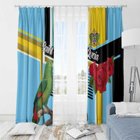 Saint Lucia Window Curtain Jacquot Parrot Rosie Floral - Wonder Print Shop