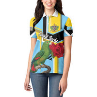 Personalized Saint Lucia Women Polo Shirt Jacquot Parrot Rosie Floral - Wonder Print Shop