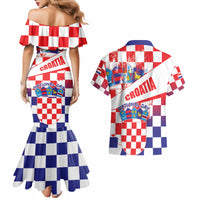 Croatia National Day 2024 Couples Matching Mermaid Dress and Hawaiian Shirt Hrvatska Dan drzavnosti - Wonder Print Shop