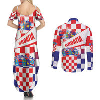 Croatia National Day 2024 Couples Matching Summer Maxi Dress and Long Sleeve Button Shirt Hrvatska Dan drzavnosti - Wonder Print Shop