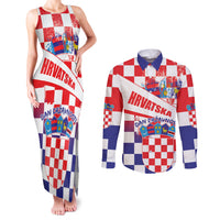 Croatia National Day 2024 Couples Matching Tank Maxi Dress and Long Sleeve Button Shirt Hrvatska Dan drzavnosti - Wonder Print Shop