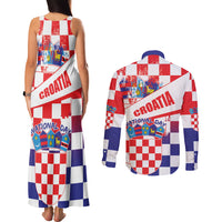 Croatia National Day 2024 Couples Matching Tank Maxi Dress and Long Sleeve Button Shirt Hrvatska Dan drzavnosti - Wonder Print Shop