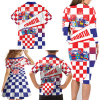 Croatia National Day 2024 Family Matching Long Sleeve Bodycon Dress and Hawaiian Shirt Hrvatska Dan drzavnosti - Wonder Print Shop