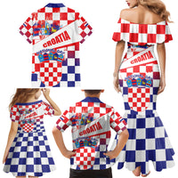 Croatia National Day 2024 Family Matching Mermaid Dress and Hawaiian Shirt Hrvatska Dan drzavnosti - Wonder Print Shop