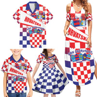 Croatia National Day 2024 Family Matching Summer Maxi Dress and Hawaiian Shirt Hrvatska Dan drzavnosti - Wonder Print Shop