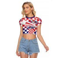 Croatia National Day 2024 Raglan Cropped T Shirt Hrvatska Dan drzavnosti - Wonder Print Shop