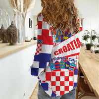 Croatia National Day 2024 Women Casual Shirt Hrvatska Dan drzavnosti - Wonder Print Shop