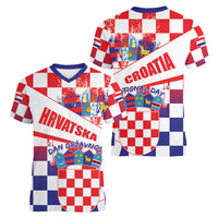 Croatia National Day 2024 Women V-Neck T-Shirt Hrvatska Dan drzavnosti - Wonder Print Shop