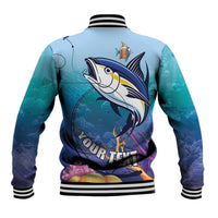 Tuna Fishing Baseball Jacket Tuna Fish With Marine Life - Wonder Print Shop