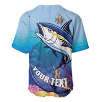 Tuna Fishing Baseball Jersey Tuna Fish With Marine Life - Wonder Print Shop