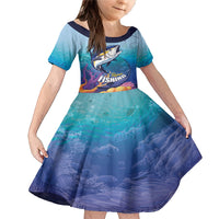 Tuna Fishing Family Matching Mermaid Dress and Hawaiian Shirt Tuna Fish With Marine Life - Wonder Print Shop