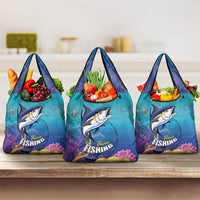 Tuna Fishing Grocery Bag Tuna Fish With Marine Life