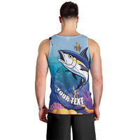 Tuna Fishing Men Tank Top Tuna Fish With Marine Life - Wonder Print Shop