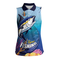 Tuna Fishing Women Sleeveless Polo Shirt Tuna Fish With Marine Life - Wonder Print Shop