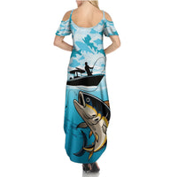 Tuna Fishing Summer Maxi Dress Fish Camouflage Pattern - Wonder Print Shop