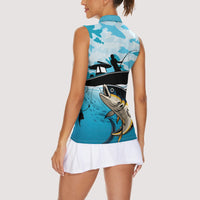 Tuna Fishing Women Sleeveless Polo Shirt Fish Camouflage Pattern - Wonder Print Shop