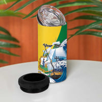 Personalized Saint Vincent and the Grenadines Sailing 4 in 1 Can Cooler Tumbler Caribbean Sailing