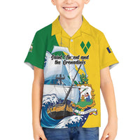 Personalized Saint Vincent and the Grenadines Sailing Family Matching Long Sleeve Bodycon Dress and Hawaiian Shirt Caribbean Sailing