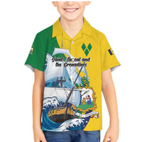 Personalized Saint Vincent and the Grenadines Sailing Family Matching Mermaid Dress and Hawaiian Shirt Caribbean Sailing