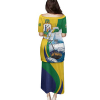 Personalized Saint Vincent and the Grenadines Sailing Family Matching Puletasi and Hawaiian Shirt Caribbean Sailing