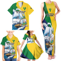 Personalized Saint Vincent and the Grenadines Sailing Family Matching Tank Maxi Dress and Hawaiian Shirt Caribbean Sailing