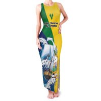 Personalized Saint Vincent and the Grenadines Sailing Family Matching Tank Maxi Dress and Hawaiian Shirt Caribbean Sailing