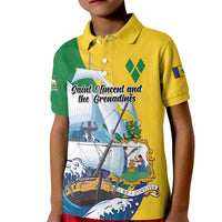Personalized Saint Vincent and the Grenadines Sailing Kid Polo Shirt Caribbean Sailing