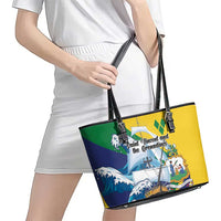 Saint Vincent and the Grenadines Sailing Leather Tote Bag Caribbean Sailing