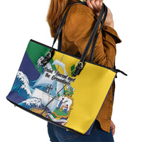 Saint Vincent and the Grenadines Sailing Leather Tote Bag Caribbean Sailing